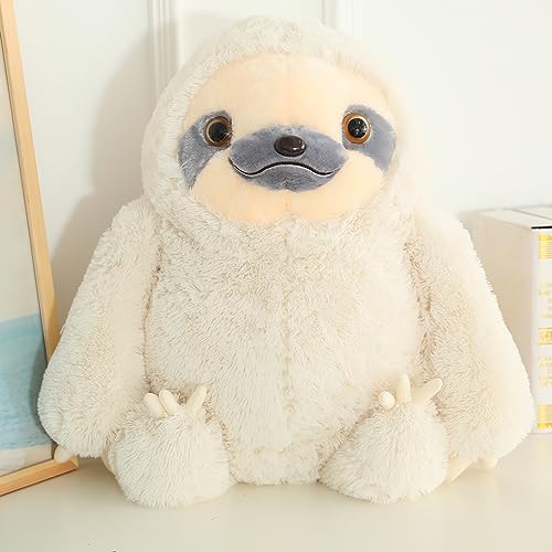 Winsterch Giant Stuffed Animal,Fluffy Sloth Stuffed Animal for Boys and Girls,Big Stuffed Animal Sloth Teddy Plush Toy Birthday Christmas Valentine Day Gifts for Kids,Girlfriend (27.5 Inches, Ivory)