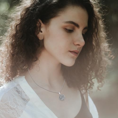 CUOKA MIRACLE Locket Necklace S925 Sterling Silver Lotus/Wolf/Butterfly/Flower Pendant Necklace That Holds Pictures Sterling Silver Memory Locket Jewelry for Women Men Jewelry Gifts3