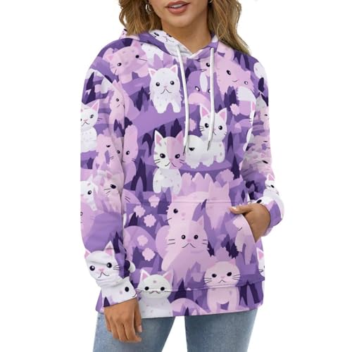 MARSVOVO Cat Camo Hoodies Men Unisex Hoody Drawstring Long Sleeve Pullover Tops with Pocket Hoodies Sweatshirt4