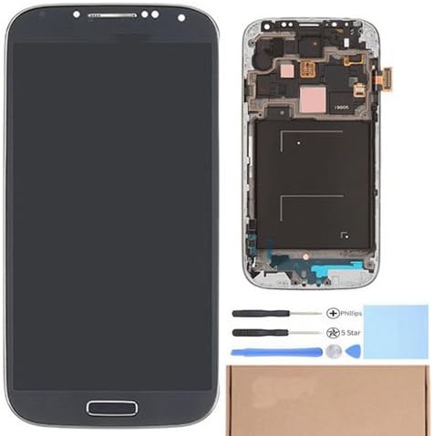 ReplaceDIY Samsung Galaxy S4 I9515 I9505 L720T LCD Display Touch Screen Digitizer Assembly Frame Home Button,Repair Tools with Samsung Logo Black