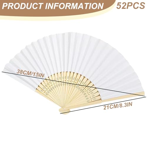 Éventails de Mariage Pliants en Bambou Vierge pour Activité Manuelle DIY - 6