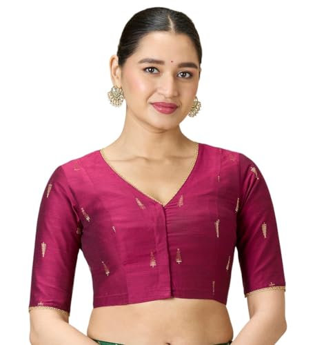 Image of Studio Shringaar Women's Handloom Cotton Silk Readymade Saree Blouse with Underarm Sweat Pads (Pack of 14 Pads)
