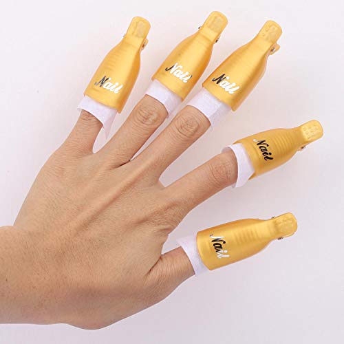 Colorful Nail Polish Remover Clips 50 Pcs Plastic Acrylic Nail Art Soak Off Cap Clips Gel Polish Uv Remover Wrap Tools #TOP6