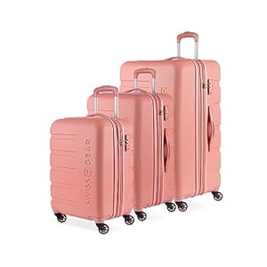 SwissGear 7366 Hardside Expandable Luggage with Spinner Wheels, Coral Almond, 3-Piece Set (19/23/27)