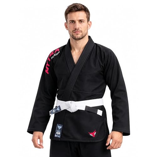 Kimono BJJ para Adultos — kimono jiu jitsu para Hombre y Mujer | Costuras Reforzadas, Cintura Ajustable — BJJ Gi para Entrenamiento y Competición (Negro, A0)