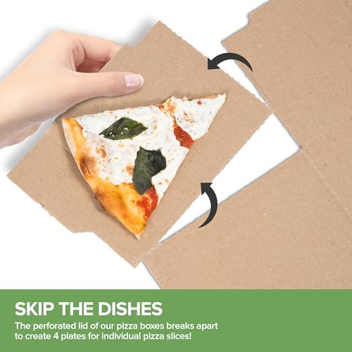 image for Stock Your Home 10 Pack Recycled Kraft 12x12 Pizza Box with Built-In P