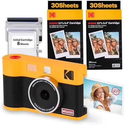 Stampante Fotografica Portatile Kodak Cam Shot Mini - Bluetooth, Ricarica USB-C, Stampa Etichette E Foto