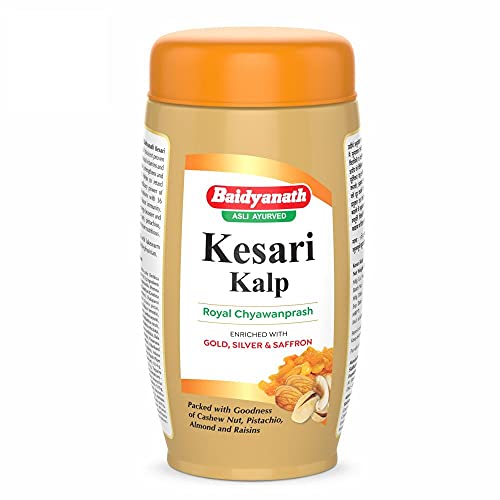 Image of Baidyanath Asli Ayurved Chyawanprash Special, 1kg + 100g Free for Adults & Kids & Baidyanath Asli Ayurved Kesari Kalp Royal Chyawanprash 1 Kg - Enriched With Gold, Silver And Saffron, Pack of 1