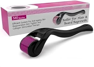JM SELLER Roller With 540 Titanium Needles | Suitable for Anti-aging | Open Pores | Acne Scars | Hair & Beard Growth | Skin Care Men and Women (1.5 mm)