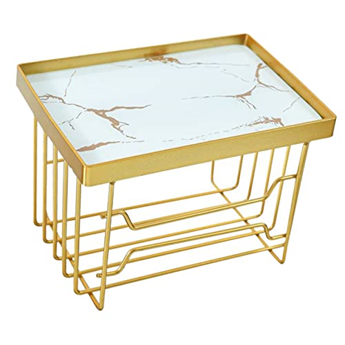 Alipis Support Mural pour Toilettes Texture Marbre Fer Artisanal sans Installation Distributeur De Papier Toilette