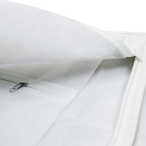 HANGERWORLD 72 Inch White Extra Wide Showerproof Wedding Gown Dress Garment Cover Bag with 14 Inch Gusset