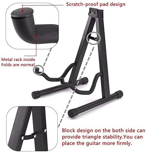 Foldable Folding Lightweight Portable Guitar Bass Cello Stringed Instrument Stand Holder for Professional Guitarist