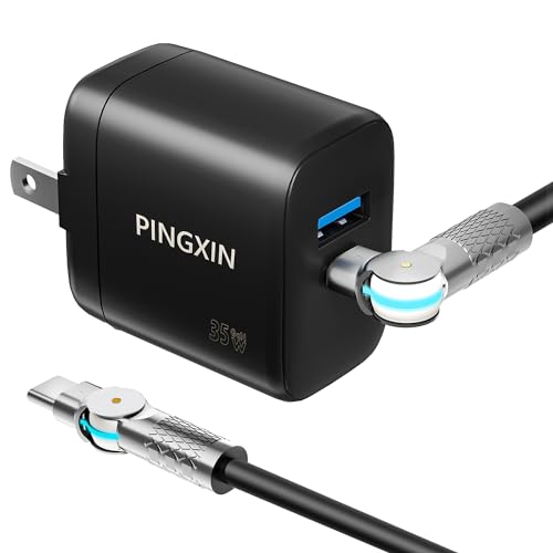 USB C Charger 35W Wall Charger,(GaN III) 2 Port Fast Charging Station,35W Foldable Wall Charger for iPhone 15/Tablets, Game Consoles, Vision Pro, Smartwatches, Pixel, Galaxy, iPad Pro/Air-Black