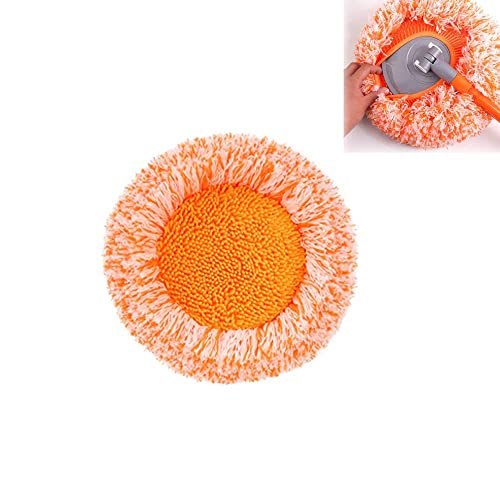 Lvguang 360° drehbarer, verstellbarer Reinigungsmopp, ausziehbarer Wandreinigungsmopp, mit Korallen-Fleece-Moppkopf für Zuhause, Bodenreinigung, Wandreinigung, Mopp + 2 Tuch), Orange, 140 x 30 cm Cover