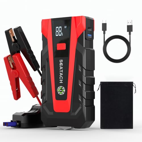 Scatach 3000A Car Battery Jump Starter,12V Jump Starter Battery Pack Portable (up to 9.0L Gasoline and 7.0L Diesel Engine), Jump Box with 3 Modes Flashlight and Jumper Cables