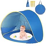 【UPF 50+ UV-Schutz】 UV Strandmuschel Hergestellt aus umweltfreundlichem, silberbeschichtetem Spezialgewebe, um den UV-Schutz im Abdeckungsbereich zu gewährleisten.SPF 50+, besser schützen das Baby vor den schädlichen Strahlen der Sonne.