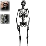 Kipisisne Full Body Silver Skeleton Pendant, Vintage Skull Skeleton Bones Pendant Necklace, Halloween Skeleton Pendant Necklace, Hip Hop Party Festival Jewelry