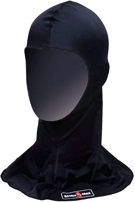Capucha de spandex UV50 para buceo en aguas cálidas - Negro
