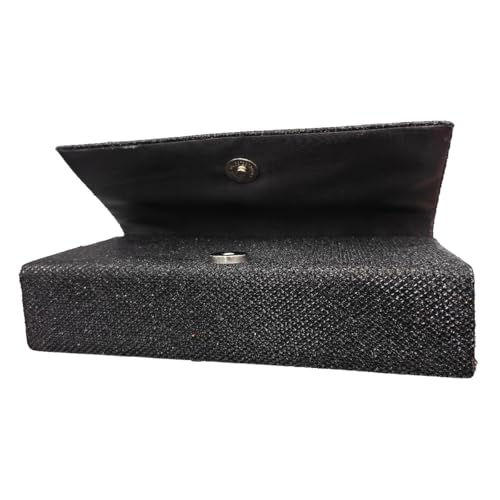 Bolsa Bag Para Festa Casual Casamentos Madrinhas Com Glitter Brilho Alça Corrente Preto