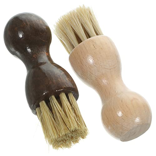 VALICLUD 2 Piezas Herramienta de Limpieza de Cepillo de Zapatos Zapatilla Suave Multi Fregar Cuidado Pinceles oleo brocha Aceite Cepillo de Cerdo Cepillo de Limpieza de Botas Pelo de Cerdo