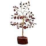 ✅This Beautiful Red Jasper Natural Gemstone Tree (Golden Wire) Handmade In India. Size approx 7-8 Inches in height (when open up the leaves of the tree).Wooden base is approximately 1.5-2.5 Inch Total Weight range is 130-160 grams app. Due to the natural creation of crystal, please expect some slight variation in terms of size, color, texture, etc.