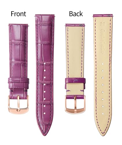 Image of BINLUN Leather Watch Band Genuine Calfskin Replacement Watch Strap Quick Release Crocodile Pattern 10 Colors 13 Sizes for Men Women(10mm,12mm,14mm,16mm,17mm,18mm,19mm,20mm,21mm,22mm,23mm,24mm)