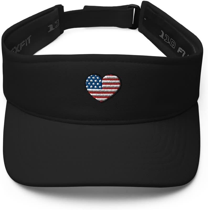 4th of July Visor, Embroidered 4th of July hat for Women, Men, 4th of July Gifts, American Flag Heart Visor.