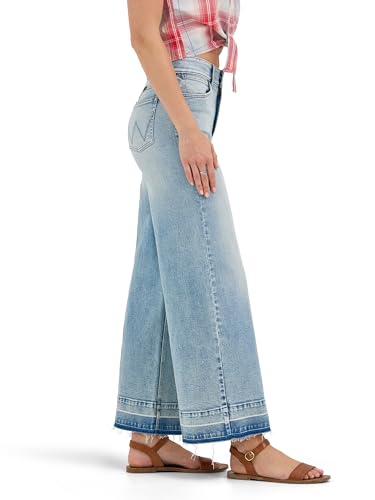 Wrangler womens Women's High-rise Wide Leg A-line Crop Jean2