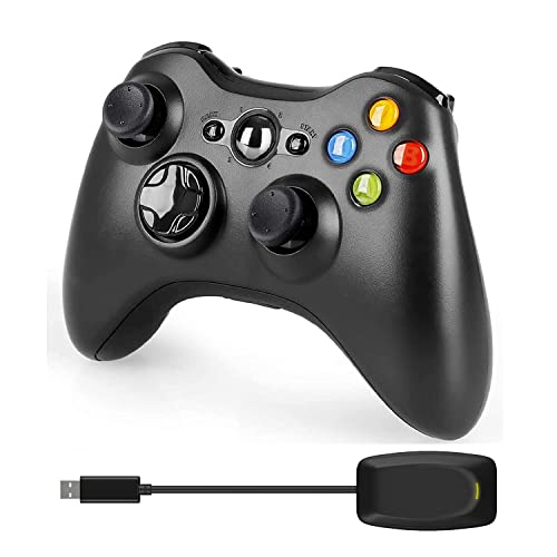 Wireless Controller 2.4GHZ Gamepad with Receiver, Dual Vibration Enhanced Game Controller for Microsoft Xbox & Slim 360 PC Windows 7,8,10 & PS3