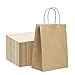 25 PCS Sacchetti Carta con Manici, Shopper in Kraft Carta,17×8×23 cm Borse da Regalo Color Marroni per la Spesa Cottura al Forno Shopping Feste di Compleanno Boutique al Dettaglio (Addensare 130 gsm)