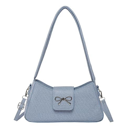 BACH AND BOUJEE Blaue Umhängetaschen Damenhandtaschen Handtaschen Schleifenhandtasche Y2k Tasche...