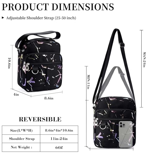 Nylon Shoulder Bag Crossbody Nylon Purse for Women, Multiple Pockets Work Travel Essentials4