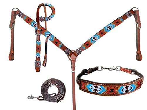 Collier De Dressage (poitrail) Showman Motif Flèche - Pour Chien - Cuir Latigo Et Accents Bruts