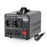 Yinleader Trasformatore di tensione da 1500 VA, Adattatore Convertitore di tensione da 230 V a 110 V/110 V a 230 V, Trasformatore LED
