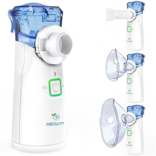 Meowyn Nebulizador Portatil, Nebulizador para Bebe Niños Adultos, Silenciosa Inhaladores Eléctricos Recargable USB-C con Diseño Portátil, fácil de usar y Limpiar, para Uso Doméstico y de Viaje Meowyn Nebulizador Portatil, Nebulizador para Bebe Niños Adultos, Silenciosa Inhaladores Eléctricos Recargable USB-C con Diseño Portátil, fácil de usar y Limpiar, para Uso Doméstico y de Viaje