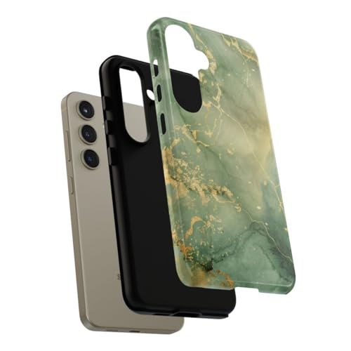 Coque Galaxy S24 marbre vert rigide premium aspect luxe