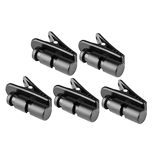 Operitacx Pinzas para Cables de Auriculares y Micrófono, 5 Piezas Grandes, Clip Abs y Pc, Sujetacables Prácticos para Uso en Aula, Discursos y Teatro, Color Negro