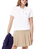 Lacoste Women's Core Short Sleeve Regular Fit Petit Pique Polo, White, 0