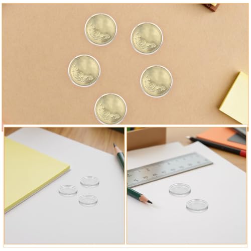 Cajas de almacenamiento transparentes para monedas protector de monedas de estuche de acrílico 100 4