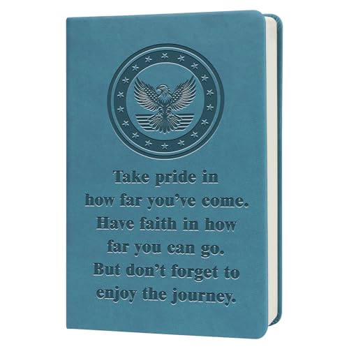 WHLBHG Army Gifts Military Notebooks Take Pride in How Far You Have Come Military Deployment Gifts Inspirational Journals for Woman Men(Take Army-dark blue)