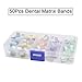Dental Metal Restoration Matrix Bands Retainerless Orthodontic Sectional 50Pcs with Positioning Wedges Multicolor for Adults Kids
