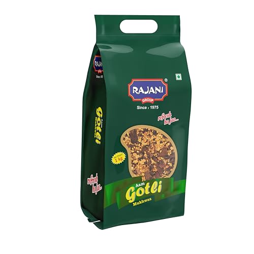 Image of RAJANI Golti Mukhwas 1Kg Pouch, Digestive Mukhwas with Salted & Roasted Mango Seeds, Tal & Dhanadal | Tasty & Refreshing Khatta Meetha Gotli Mouth Freshener (Mukhwaas) | After Meal Snack