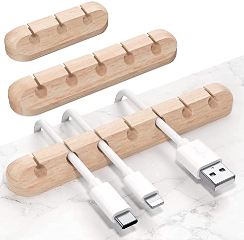 Image of SOULWIT Cable Holder Clips, 3-Pack Cable Management Cord Organizer Clips Silicone Self Adhesive for Desktop USB Charging Cable Nightstand Power Cord Mouse Cable Wire PC Office Home