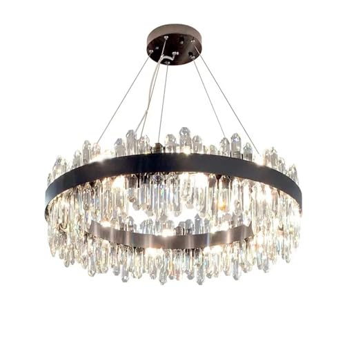 Lustre en cristal d'or luxe LED pour salle à manger et salon élégant