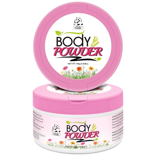 Women's Body Powder for Sweat, Help Reduce Post-Shower Dampness, Talc-Free Body Powder with Puff, Chamomile & Aloe for Soothing, Sweat Absorbs & Anti-Chafing for Sensitive Skin Daily Care, 140g/5oz