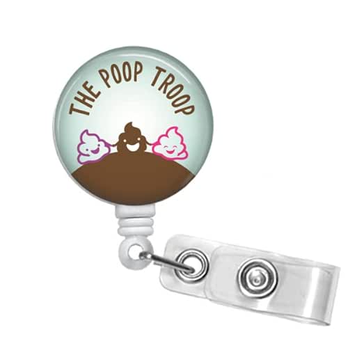 Amazon.com: Funny Poop Troop GI Endoscopy Nurse Badge Reel - Cute ...