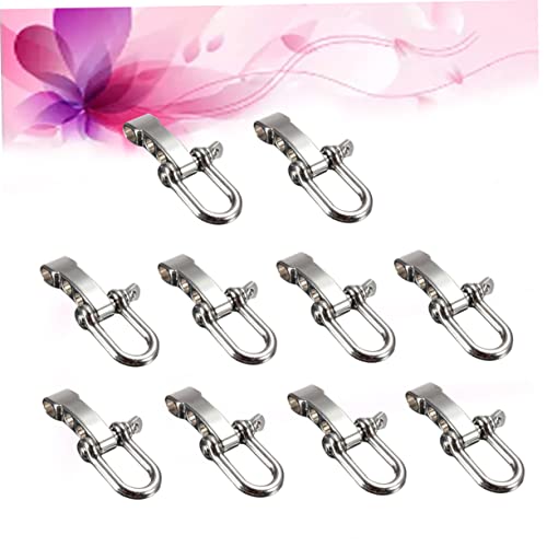 10 Unidades Aço inoxidável Botão grilhão a corrente Girar