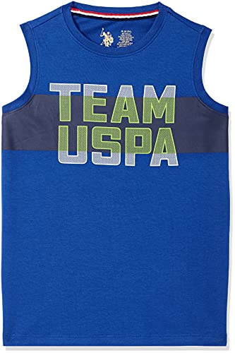 Image of U.S. Polo ASSN. Boy's Round Neck Regular Fit Brand Print Ikeb Muscle Tank - Pack of 1