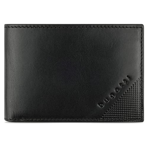 bugatti Nobile, Echtleder Minibörse - kleines Portemonnaie mit RFID Schutz, schwarz