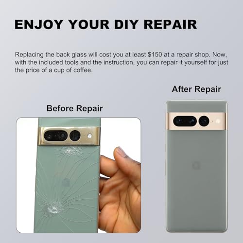 GREEN FUSION Compatible with Pixel 6 Pro Upper Back Glass Cover Replacement (Cloudy White) by GREEN FUSION - Used condition - Image 3